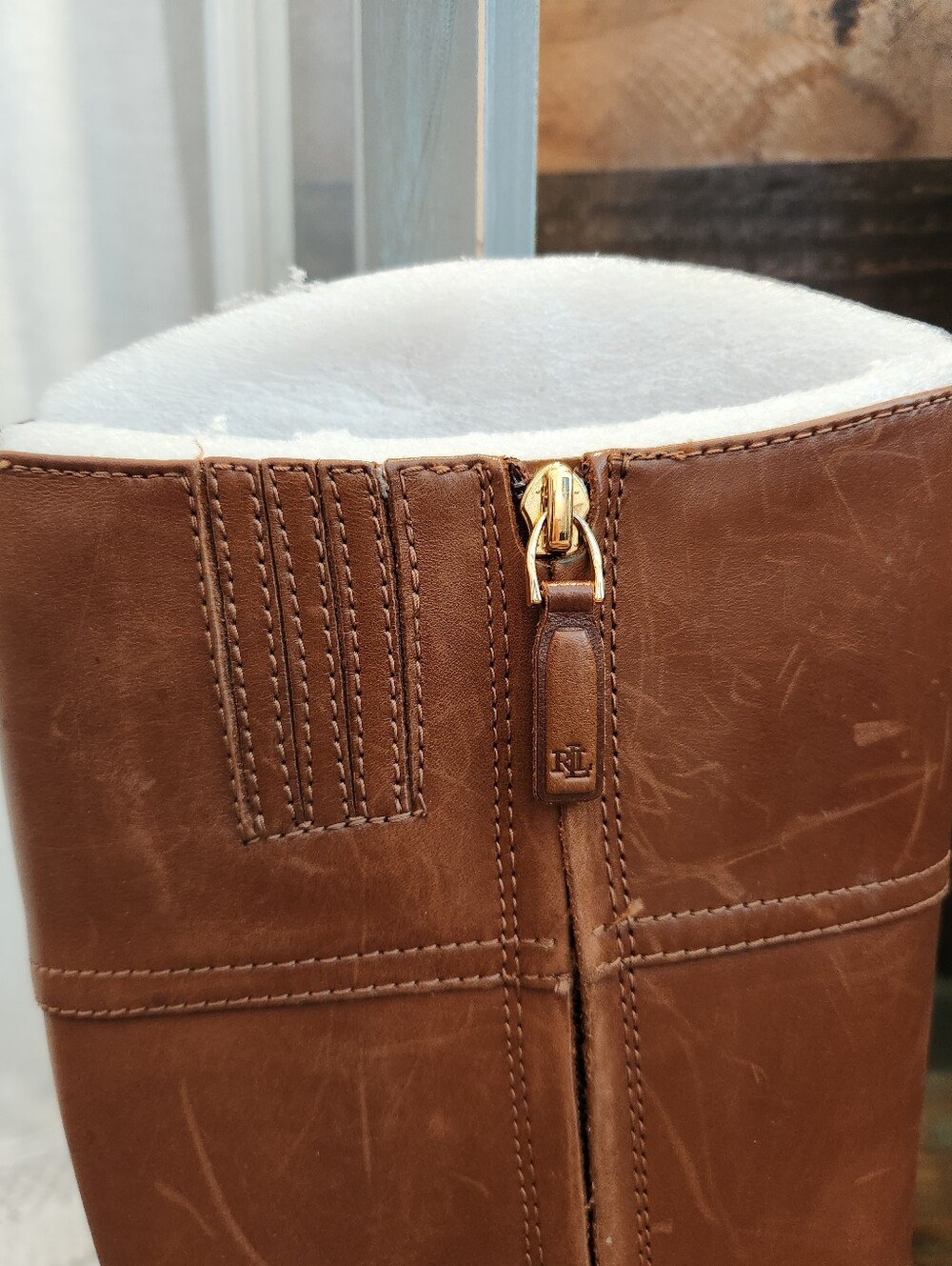 Lauren Ralph Lauren Women's Brown Leather Riding Boots - Picture 3 of 10